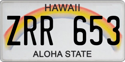 HI license plate ZRR653