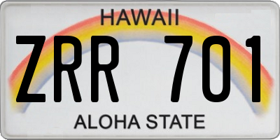 HI license plate ZRR701