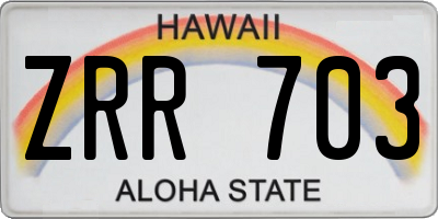HI license plate ZRR703