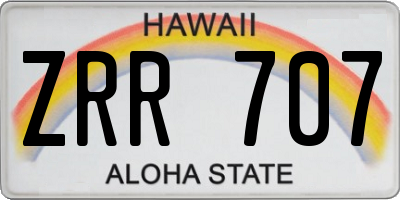 HI license plate ZRR707