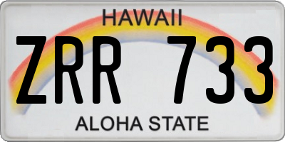 HI license plate ZRR733