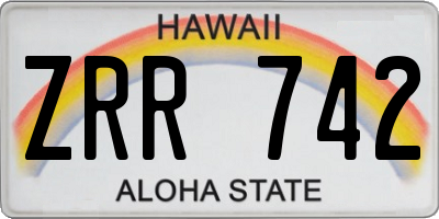 HI license plate ZRR742