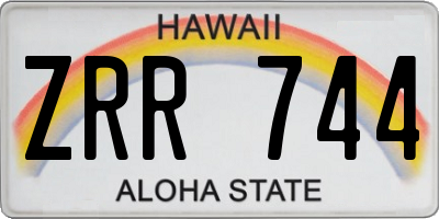 HI license plate ZRR744