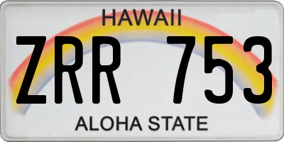 HI license plate ZRR753