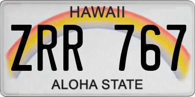 HI license plate ZRR767