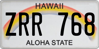 HI license plate ZRR768