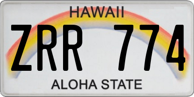 HI license plate ZRR774