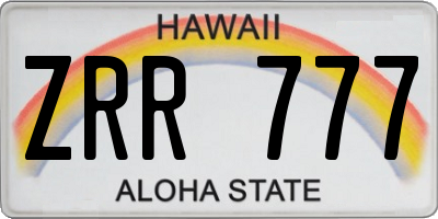 HI license plate ZRR777