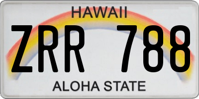 HI license plate ZRR788