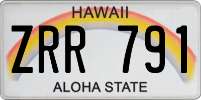 HI license plate ZRR791