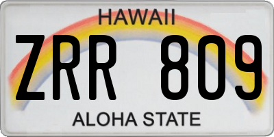 HI license plate ZRR809