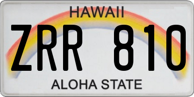 HI license plate ZRR810