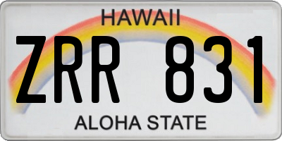 HI license plate ZRR831