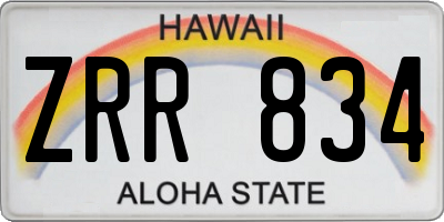 HI license plate ZRR834