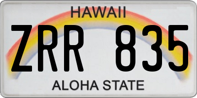 HI license plate ZRR835