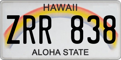 HI license plate ZRR838