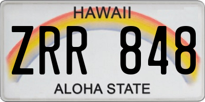 HI license plate ZRR848