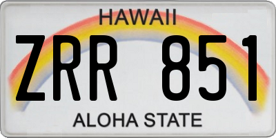 HI license plate ZRR851