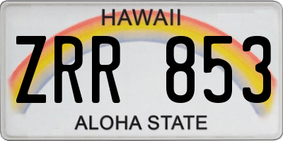 HI license plate ZRR853