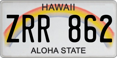 HI license plate ZRR862