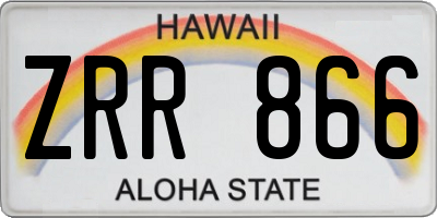 HI license plate ZRR866