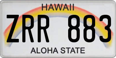 HI license plate ZRR883