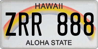 HI license plate ZRR888