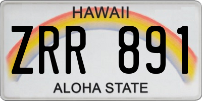HI license plate ZRR891