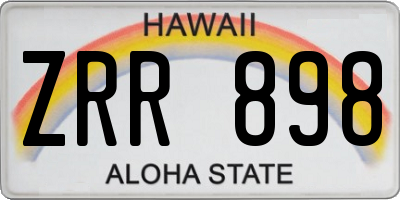 HI license plate ZRR898