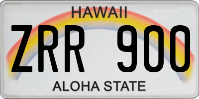 HI license plate ZRR900