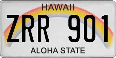 HI license plate ZRR901