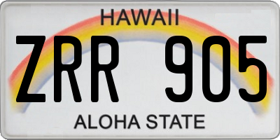 HI license plate ZRR905