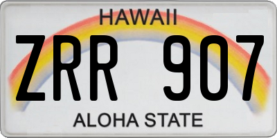 HI license plate ZRR907