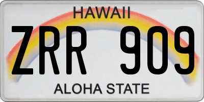 HI license plate ZRR909