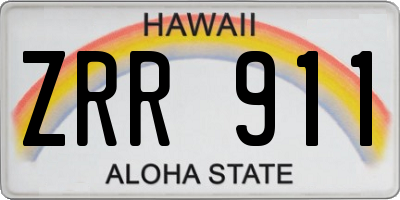 HI license plate ZRR911