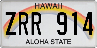 HI license plate ZRR914