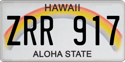HI license plate ZRR917