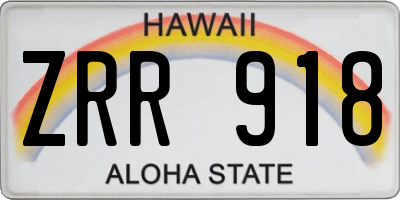 HI license plate ZRR918