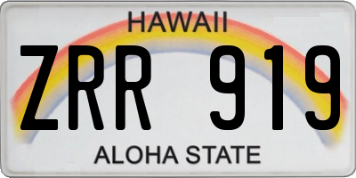HI license plate ZRR919