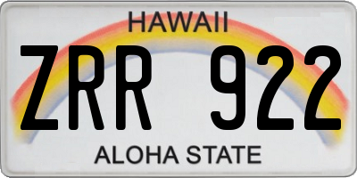 HI license plate ZRR922