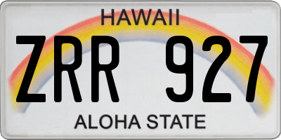 HI license plate ZRR927