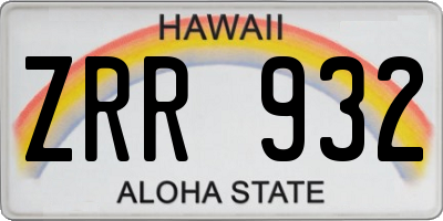 HI license plate ZRR932
