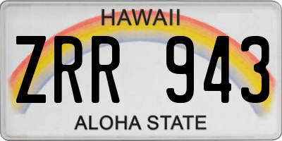 HI license plate ZRR943