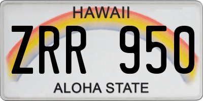HI license plate ZRR950