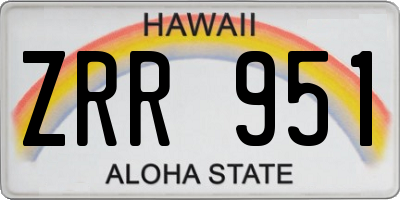 HI license plate ZRR951