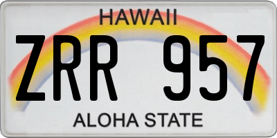 HI license plate ZRR957