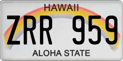 HI license plate ZRR959