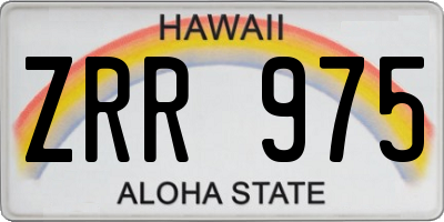 HI license plate ZRR975