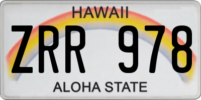 HI license plate ZRR978