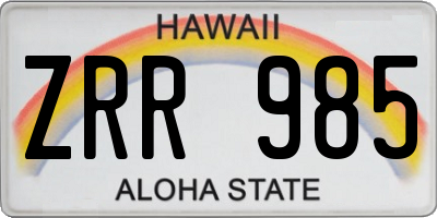 HI license plate ZRR985